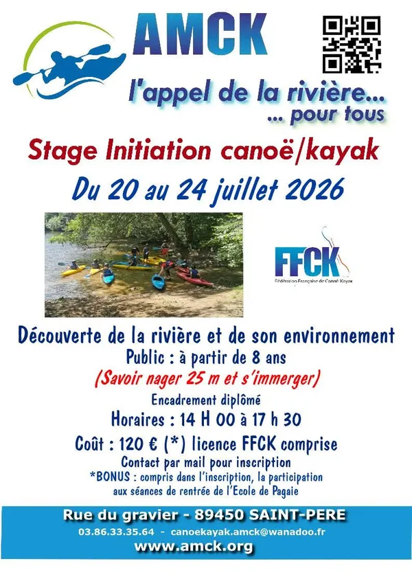 Stage initiation canoë/kayak