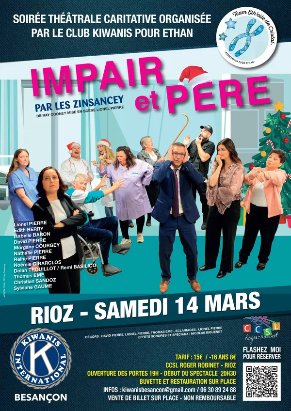 Soirée théâtrale caritative "impair et père" à Rioz
