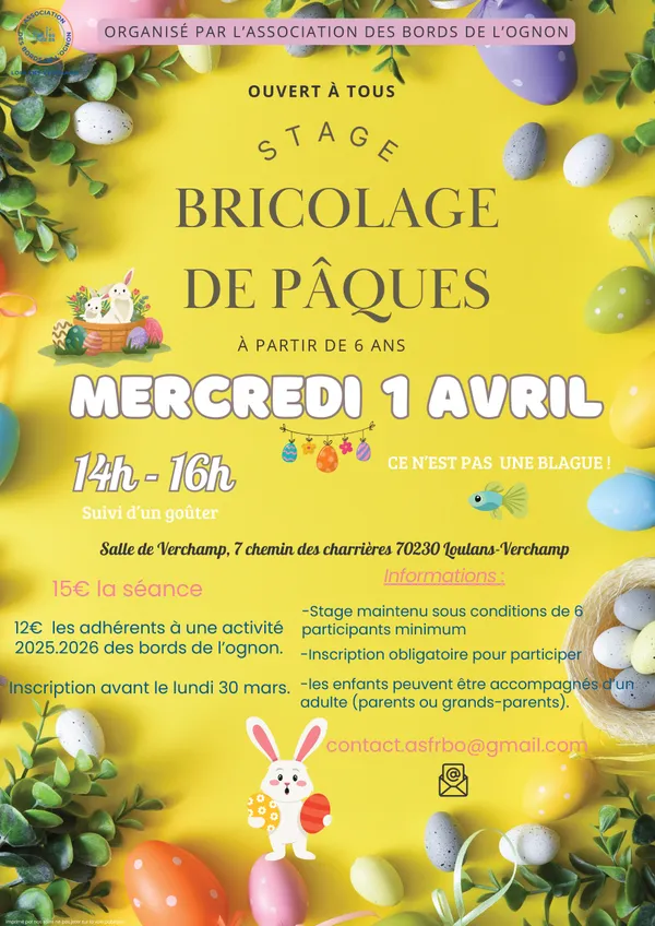 Stage bricolage de Pâques à Verchamp