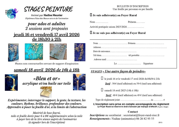 Stages peinture à Rioz