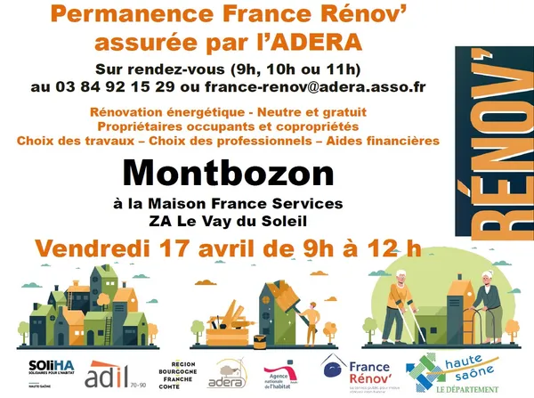 Permanence France Rénov' avec l'Adera à Montbozon