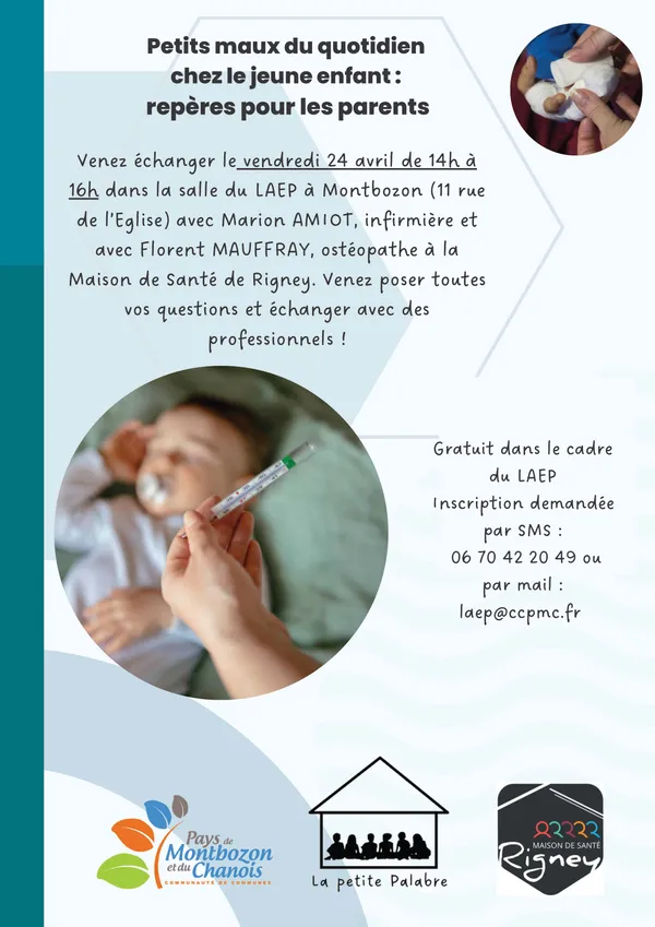 Atelier sur les "petits maux du quotidien chez le jeune enfant, repère pour les parents" à Montbozon