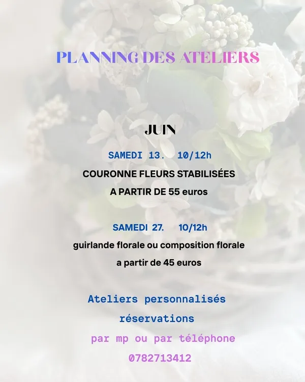 Ateliers personnnalisés fleurs