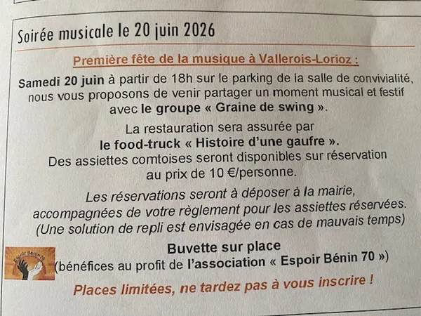 Soirée musicale à Vallerois-Lorioz