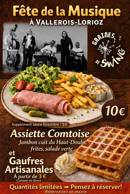 Assiette comtoise pour l'occasion de la soirée musicale de Vallerois-Lorioz.