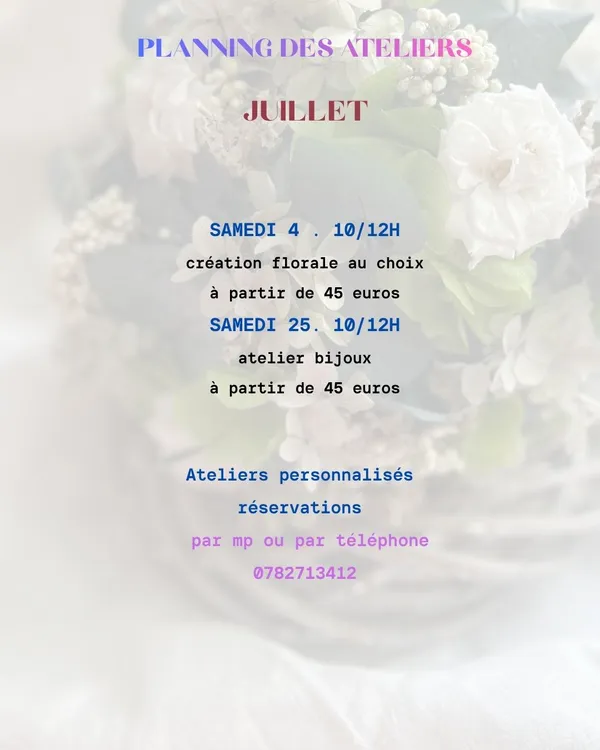 Ateliers création florale avec ID Créations