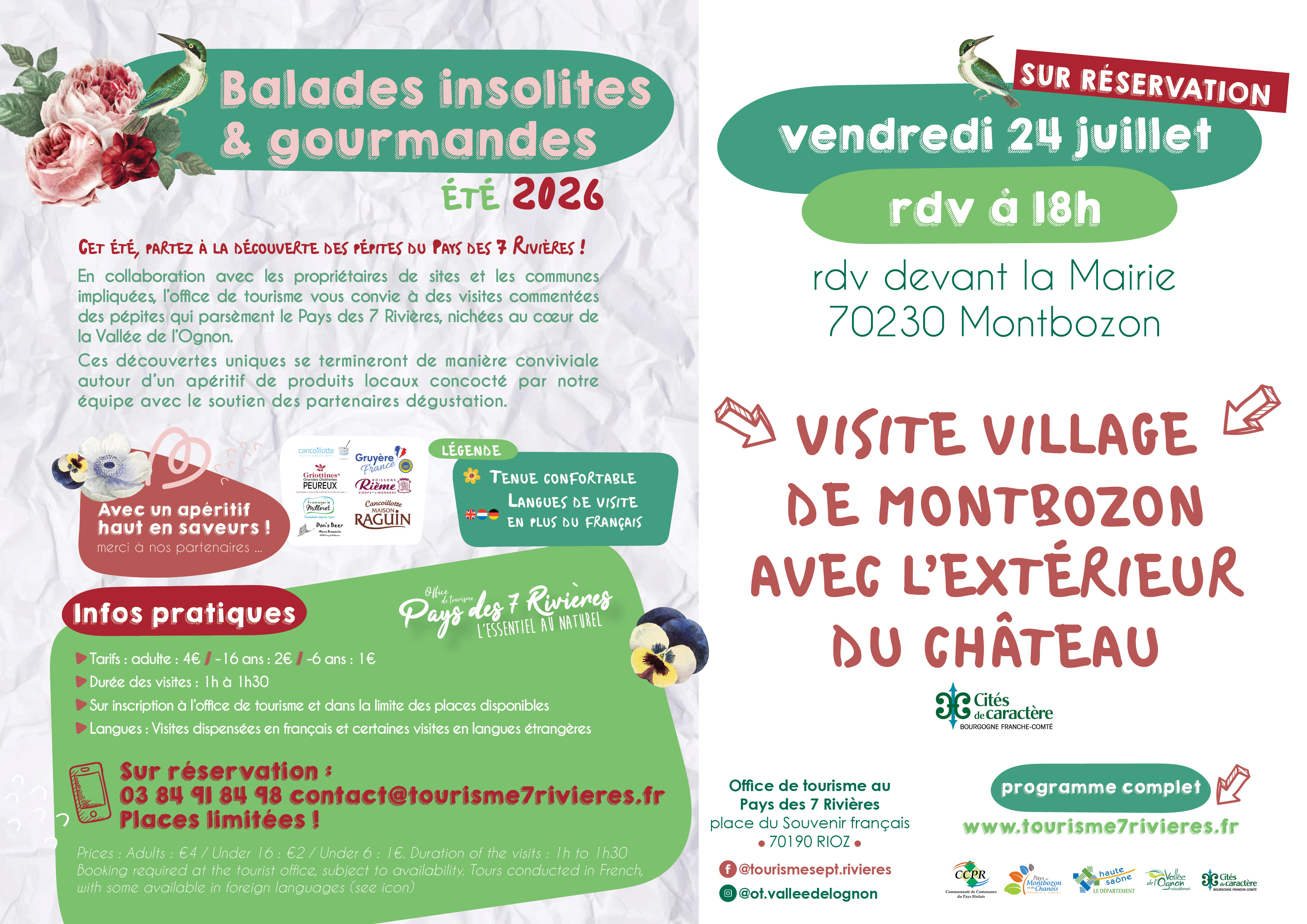 Visite village de Montbozon avec extérieurs du château