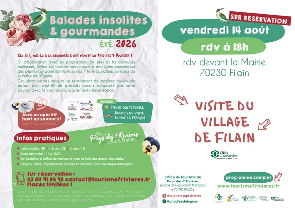 Visite du village de Filain dans le cadre des Balades Insolites & Gourmandes au Pays des 7 Rivières
