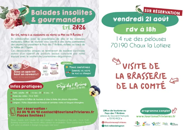 Visite de la brasserie de la Comté à Chaux la Lotière