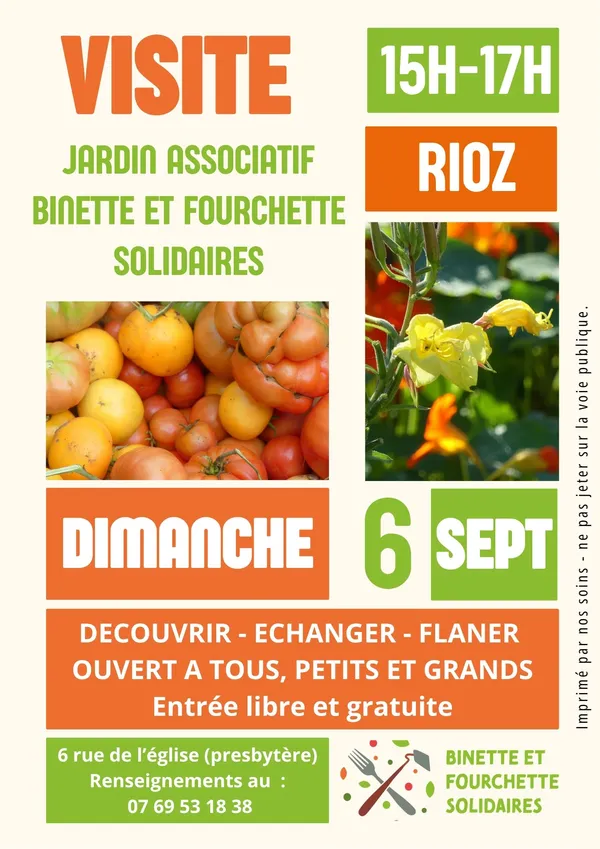 Visite du jardin associatif à Rioz