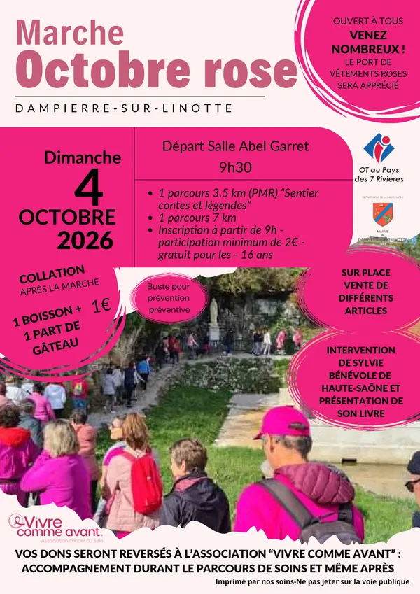 Marche rose à Dampierre sur Linotte