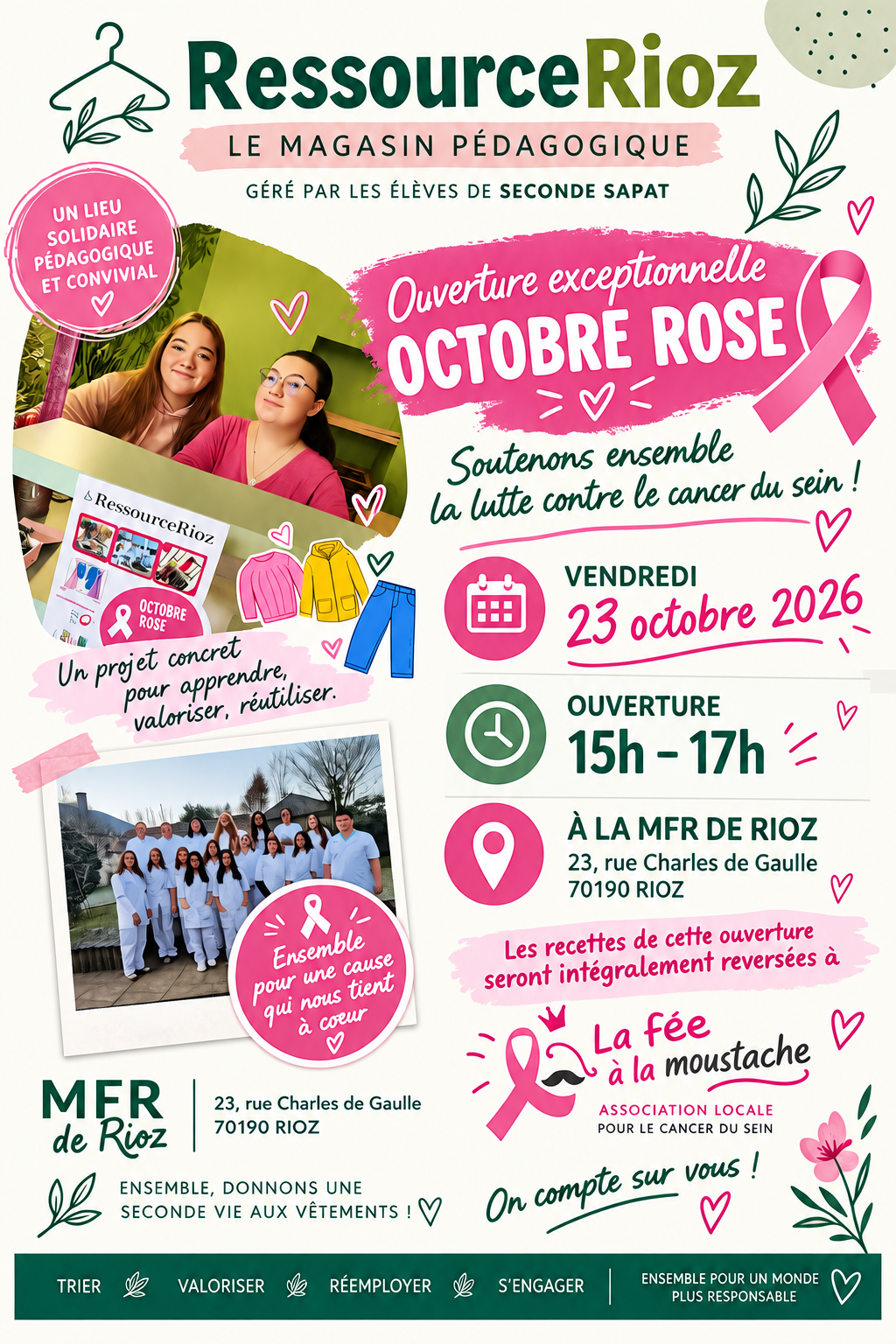 Octobre Rose / Ouverture exceptionnelle de la Ressoucerioz à Rioz