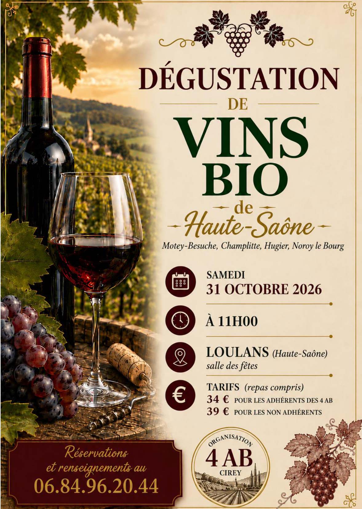 Dégustation de vins à Loulans-Verchamp