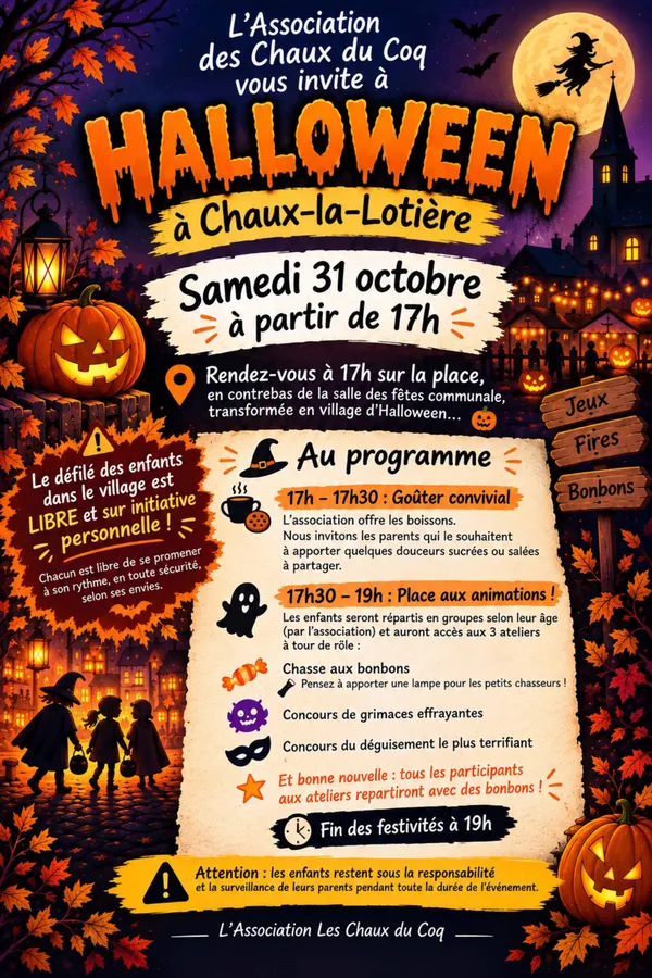 Animations d'halloween à Chaux la Lotière