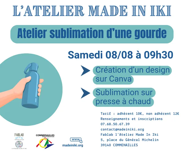 Atelier sublimation d'une gourde