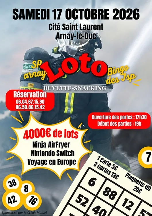 Loto des Sapeurs-Pompiers d'Arnay-le-Duc