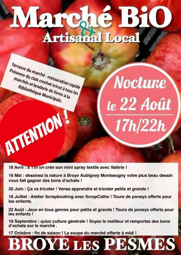 Nocturne Marché Bio et Artisanal local à Broye