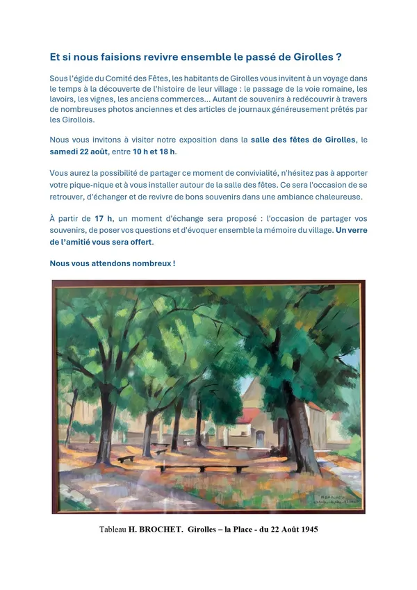 Et si nous faisions revivre ensemble le passé de Girolles ?