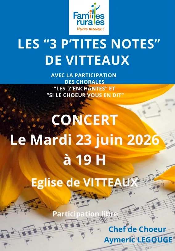 Concert annuel "Les 3 p'tites notes de Vitteaux"