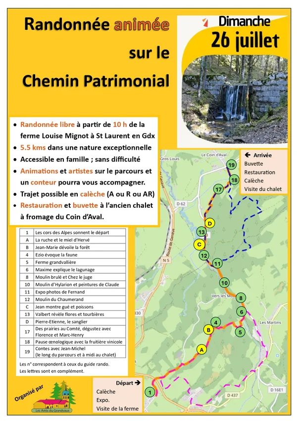Rando animée sur le Chemin patrimonial avec option calèche