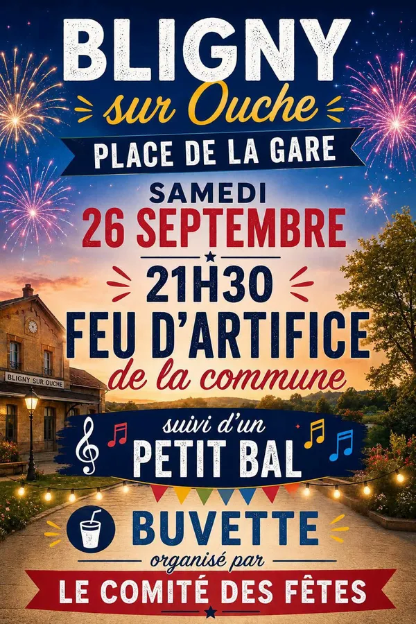 Feu d'artifice et bal à Bligny-sur-Ouche