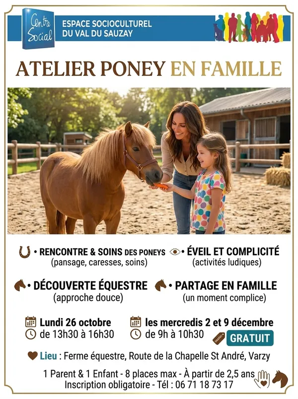 Atelier poney en famille