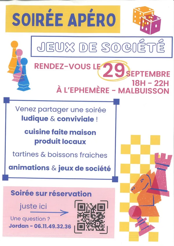 Soirée apéro, jeux de société