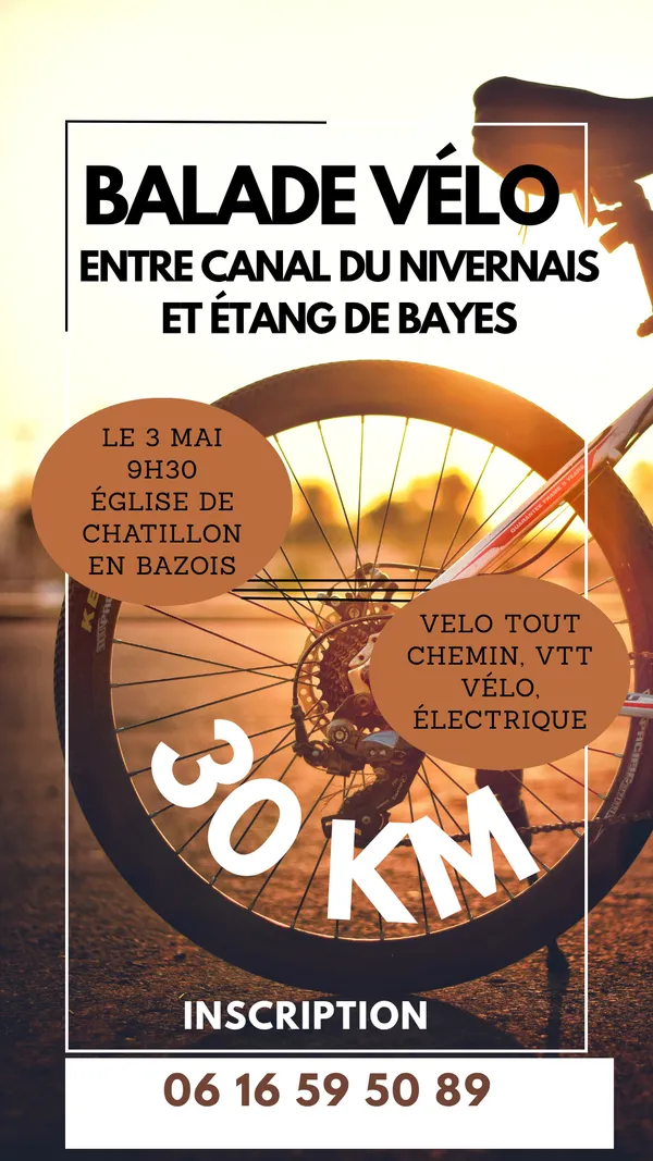 Balade vélo : Entre Canal du Nivernais et étangs de Baye