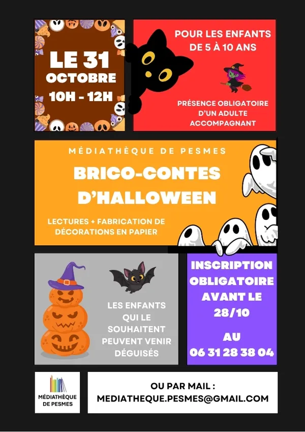 Brico-contes d’Halloween : lectures et fabrication de décorations en papier