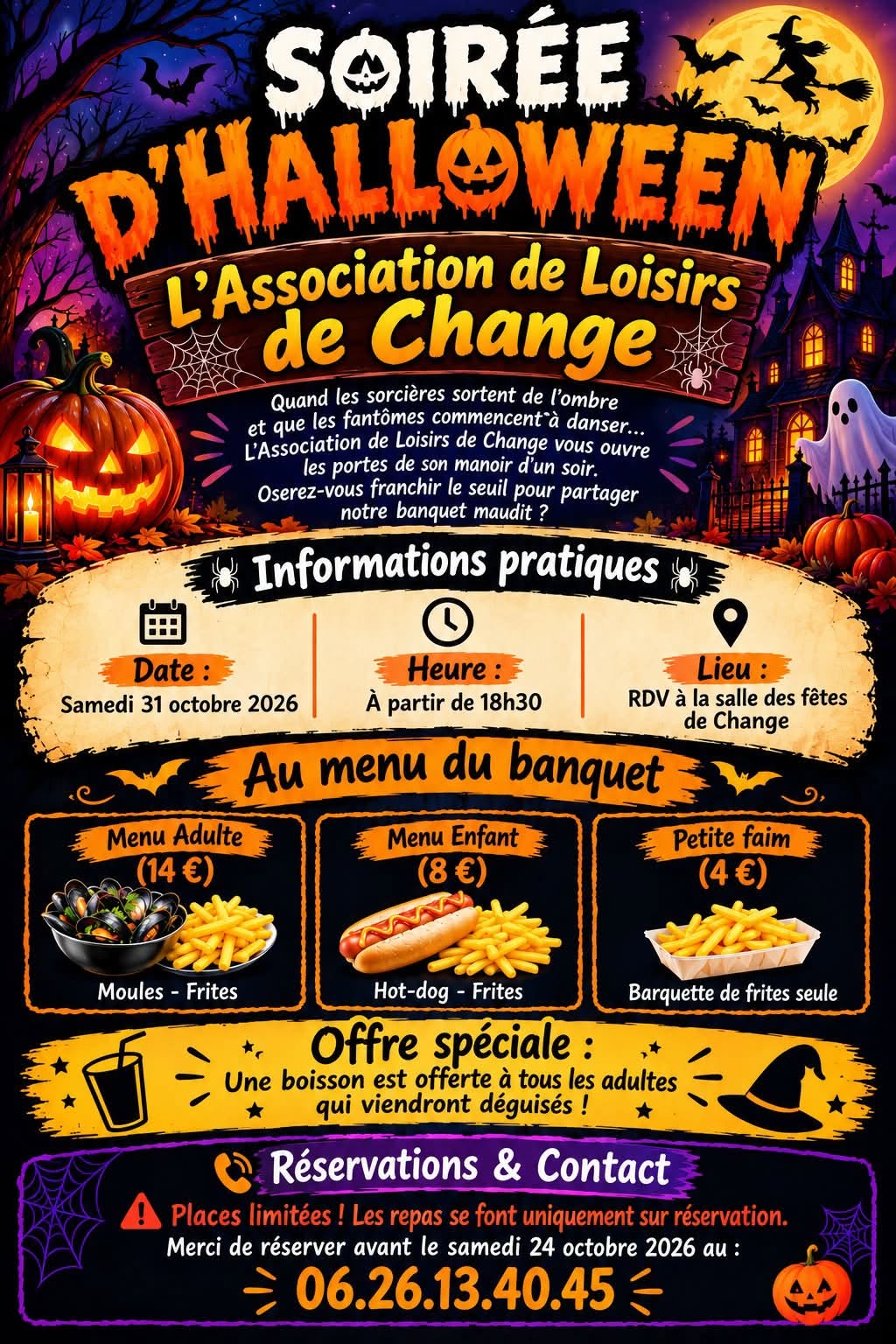 Soirée d'halloween à Change