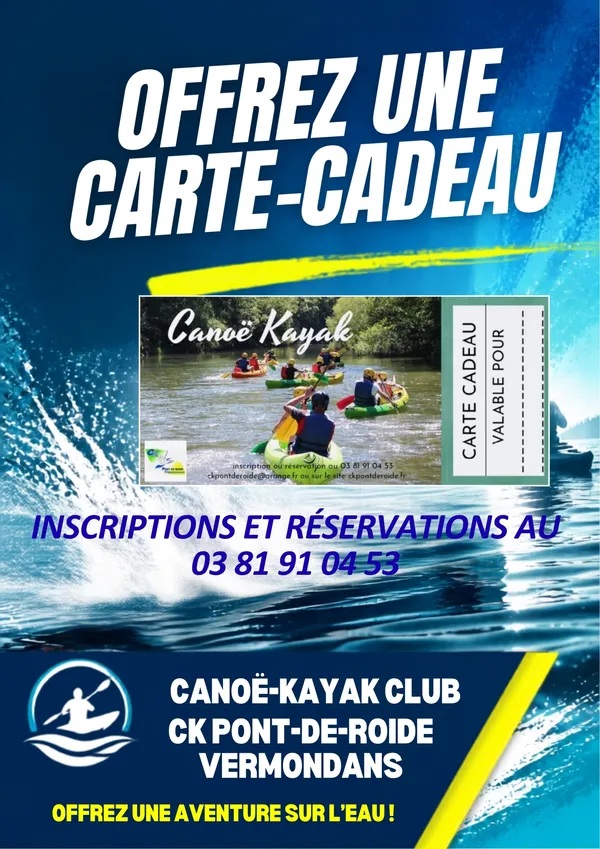 Offrez une carte-cadeau et faites plaisir avec une aventure sur l'eau !