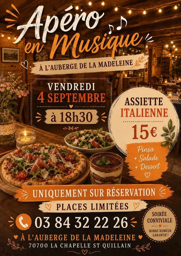 Apéro en musique à l'Auberge de la Madeleine
