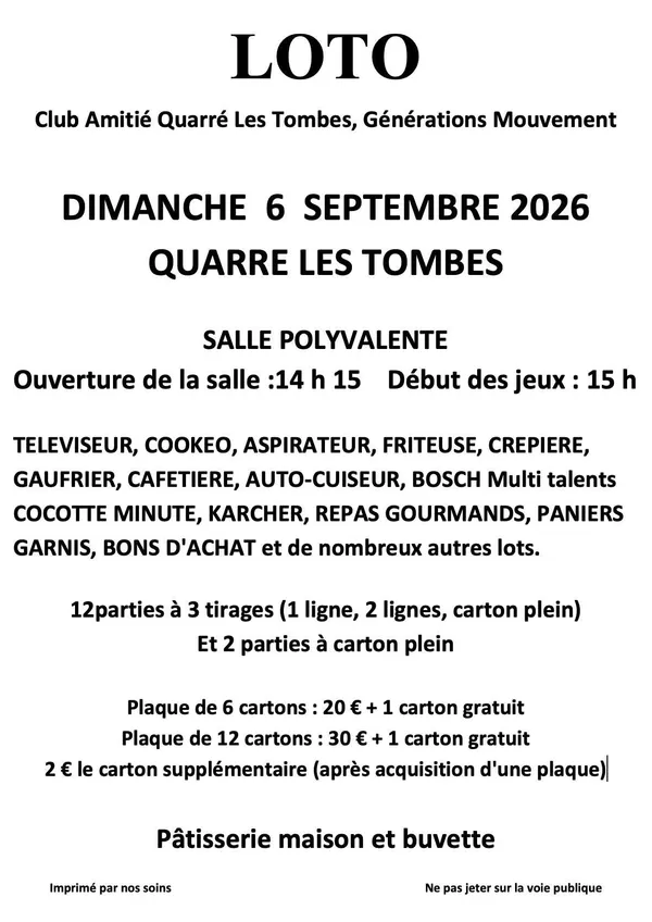 Loto Quarré les Tombes