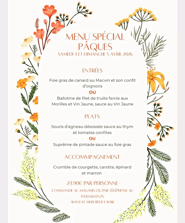 Menu spécial Pâques
