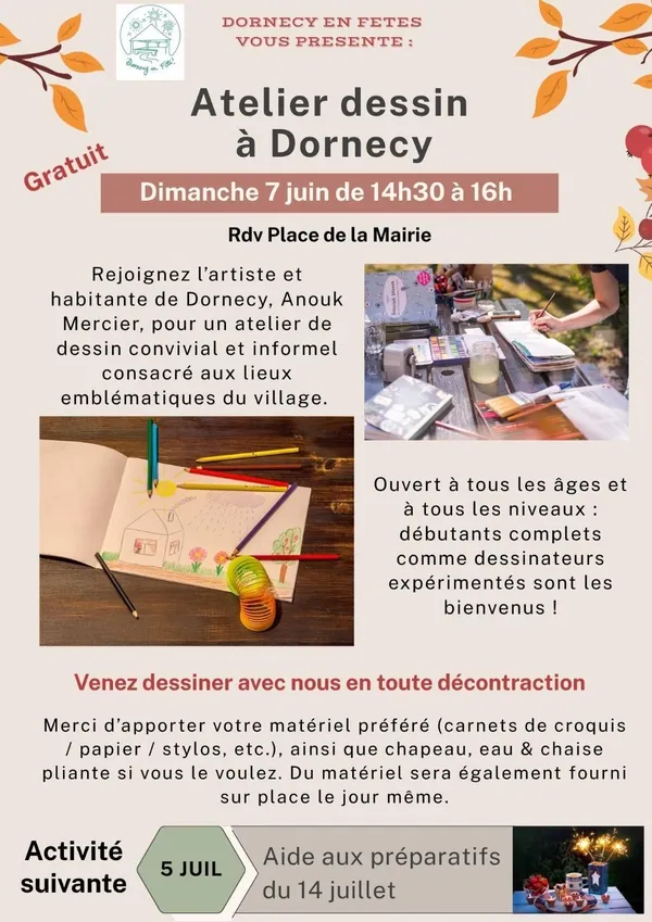 Atelier dessin à Dornecy