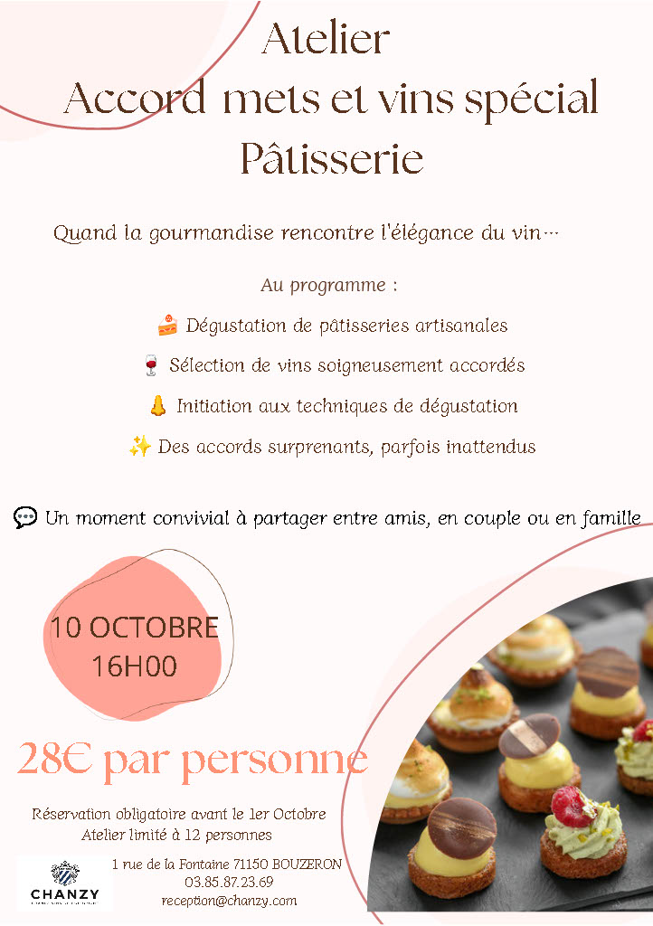 Atelier Accord Mets et Vins spécial pâtisserie
