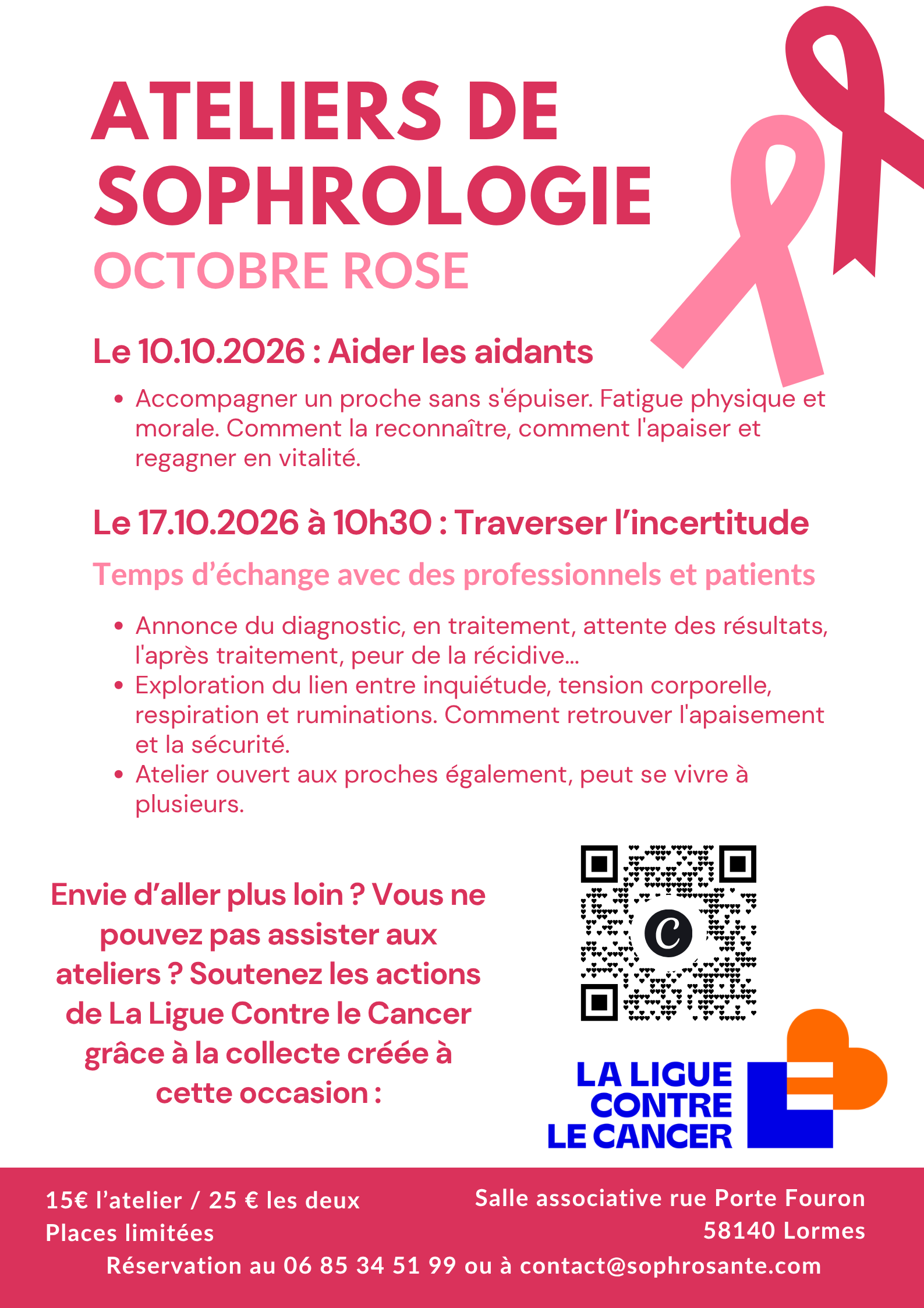 Atelier de sophrologie "Octobre Rose"