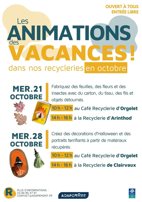 Animation vacances d'octobre - Ateliers créatifs