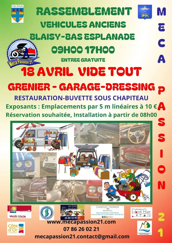 Vide-tout (grenier, garage, dressing) et rassemblement de véhicules anciens