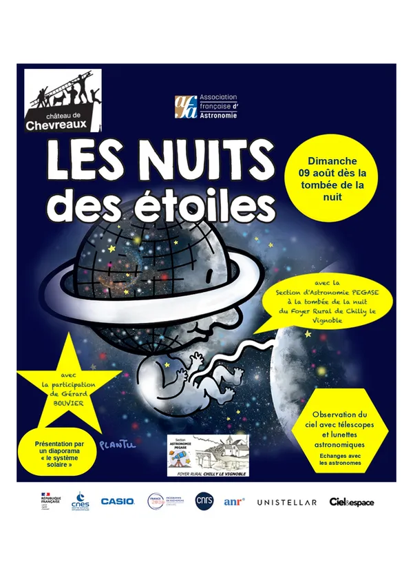 2 soirées d'astronomie au château de Chevreaux