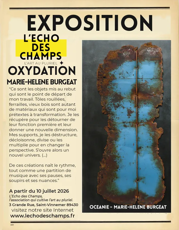 Exposition "Oxydation" de l'artiste Marie-Hélène Burgeat