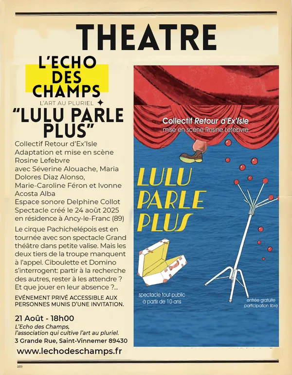 Théâtre "Lulu ne parle plus" par le collectif Retour d'ex'isle