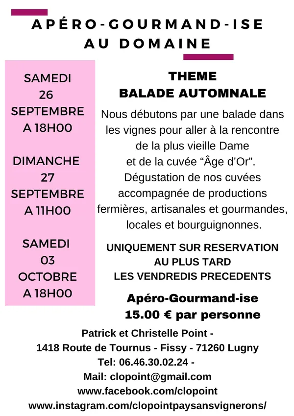 Apéro-Gourmand-Ise balade automnale
