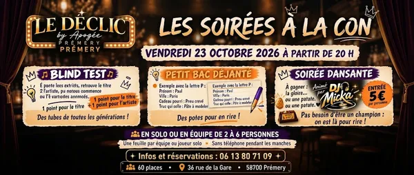 Le Déclic by Apogée - Blind Test endiablé - Petit Bac déjanté - Soirée dansante - L'Espace Apogée