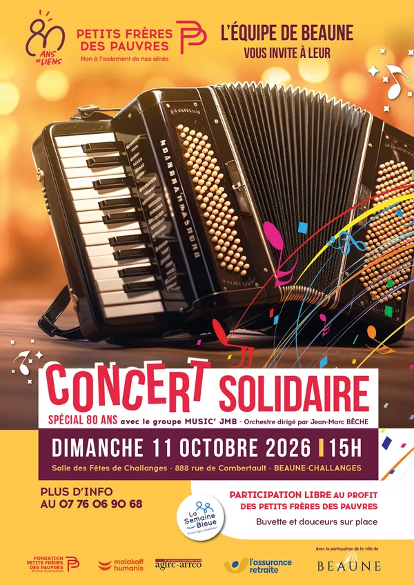 Concert solidaire spécial 80 ANS - Petits Frères des Pauvres