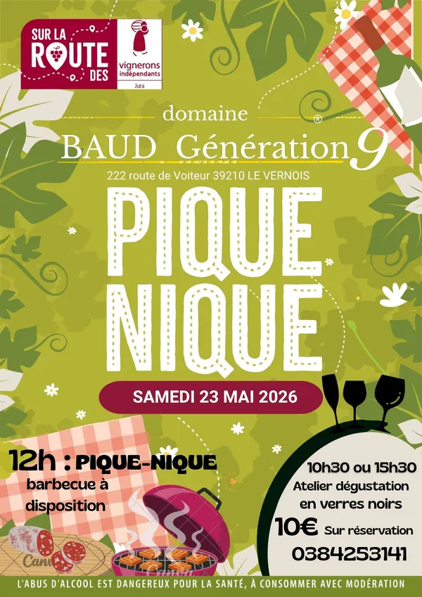 Pique-nique au Domaine Baud Génération 9 - Sur la route des vignerons indépendants du Jura