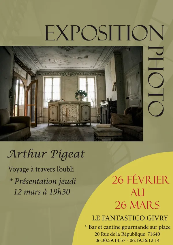 Exposition photo "Voyage à travers l'oubli" Rencontre/Présentation Arthur Pigeat