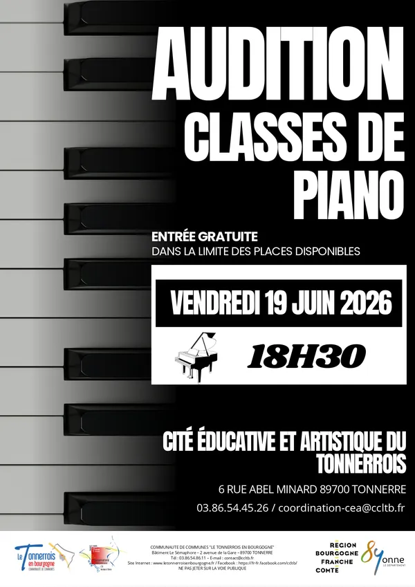 Audition classes de piano