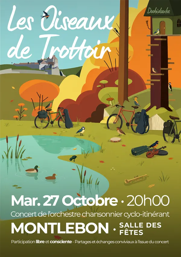 Concert de l'orchestre cylo-itinérant Les Oiseaux de Trottoir