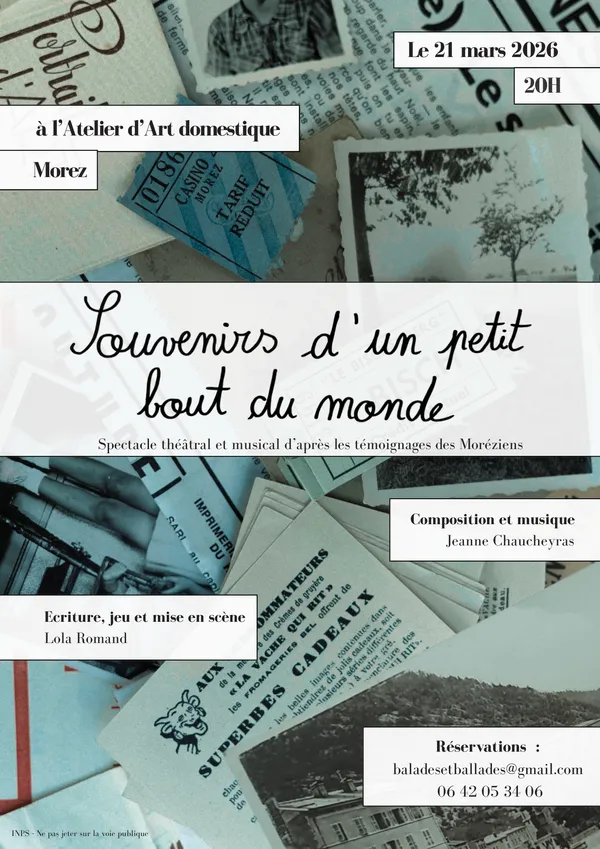 Souvenirs d'un petit bout du monde : spectacle théâtral et musical